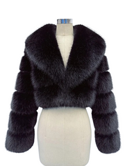 Women Fluffy Cropped Fur Coat | Winter Street Style Fur Jacket