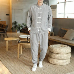 Men Tracksuit | Spring | Corduroy Two-Piece Set | Casual Jacket | Vintage
