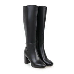 Women Long Boots | Leather Boots | Knee High | Block Heels