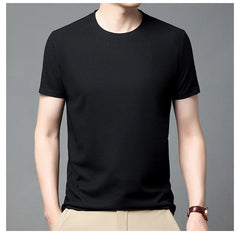 Men Waffle Round Neck Short Sleeve T-shirt | Summer Top