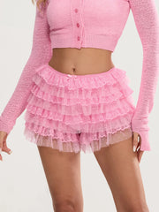 Women Lace Bloomers Shorts | Casual | Summer | Layered Ruffle Shorts | Vacation | Beach