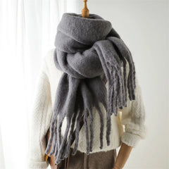 Women Warm Winter Cashmere Scarf | Thick Soft Tassel Shawl | Long Poncho | Echarpe | Pashmina