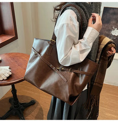 Women Tote Bag | Retro Leather Shoulder Handbag | Y2K Handbag