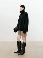 Women Soft Cashmere Sweater | Loose and Thick Turtleneck Pullover Knit