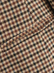 Women Houndstooth Blazer | Vintage Brown Plaid Blazer | Office