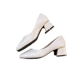 Women White Plain Pumps | Leather