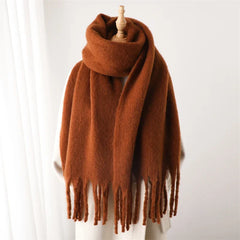 Women Warm Winter Cashmere Scarf | Thick Soft Tassel Shawl | Long Poncho | Echarpe | Pashmina