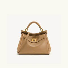 Women Leather Pillow Bag | Lock Clasp Handbag | Small Handbag | Shoulder Bag | Crossbody Bag