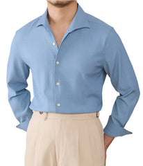 Men British Wrinkle-Resistant Long Sleeve Dress Shirt | Business Shirt