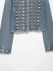 Women Napoleon Coat | Full Sleeves | Spring Jacket | Military Blazer | Denim Jacket