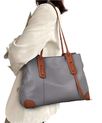 Women Leather Shoulder Bag | Office Handbag | Large Capacity Handbag | Patchwork Tote Bag