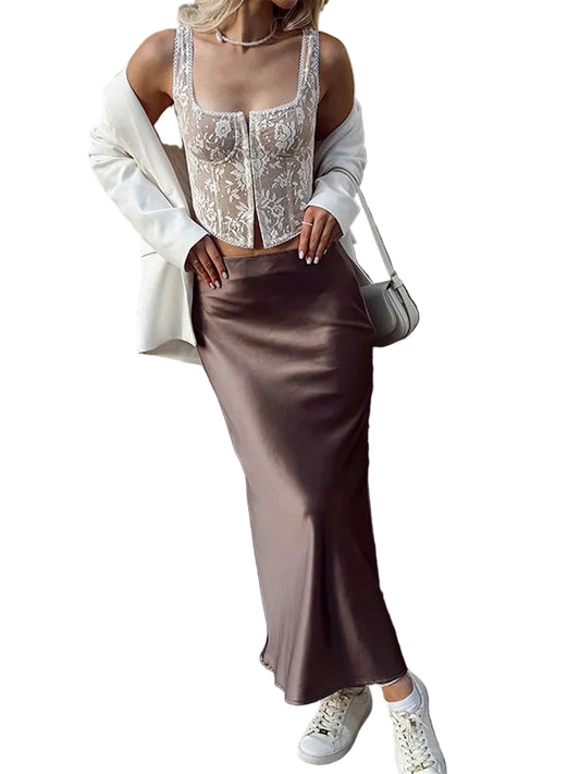 Women Lace Corset Top | Square Neck | Sleeveless | Slim Fit | Mini Vest