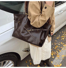Women Tote Bag | Retro Leather Shoulder Handbag | Y2K Handbag