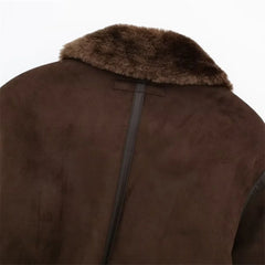 Women Brown Shearling Lined Jacket