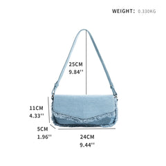 Women Fringe Underarm Flap Bag | Single Sling Purse