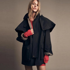 Women Removable Hooded Coat | Loose | Long Jacket | Casual Waterproof Trench Coat | Cape Jacket