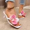 Women Square Toe Flower Heels | Flora | Sandals | Summer | Vacation