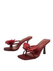 Women Square Toe Flower Heels | Flora | Sandals | Summer | Vacation