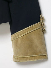 Women Cropped Jacket | Rope Knot Buttons | Stand Collar | Long Sleeve | Spring Jacket | Napoleon Jacket