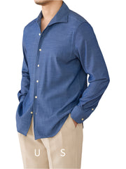 Men British Wrinkle-Resistant Long Sleeve Dress Shirt | Business Shirt