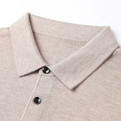 Men Pure Wool Sweater | Polo Knitted Pullover | Warm
