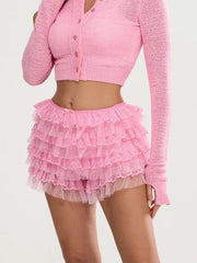 Women Lace Bloomers Shorts | Casual | Summer | Layered Ruffle Shorts | Vacation | Beach