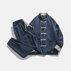 Men Tracksuit | Spring | Corduroy Two-Piece Set | Casual Jacket | Vintage