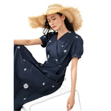 Women Embroidered Cotton Summer Dress