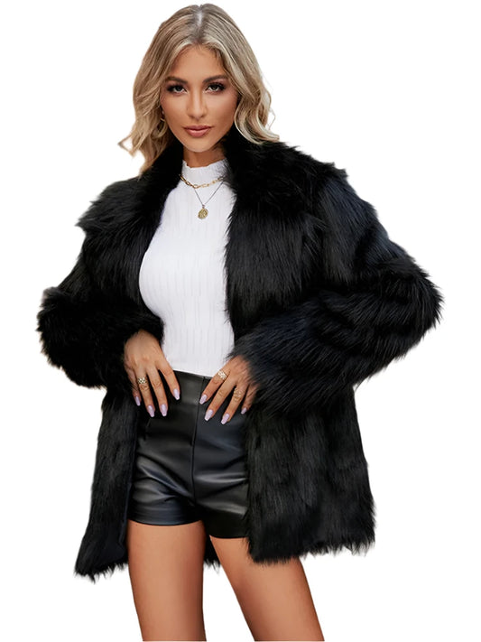 Women Plush Fur Coat