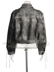 Women Washed Leather Jacket