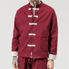 Men Tang Suit Jacket | Linen Top | Long Sleeve