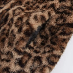 Women Leopard Print Coat | Long Sleeved Jacket | Animal Print Coat
