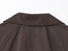 Women British Style Lapel Double-Breasted Coat | Short Trench Coat With Belt