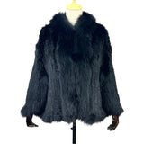 Women Genuine Fur Shawl Coat