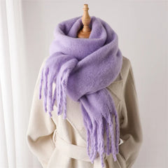 Women Warm Winter Cashmere Scarf | Thick Soft Tassel Shawl | Long Poncho | Echarpe | Pashmina