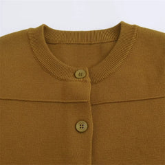 Plain Caramel Knit Cardigan