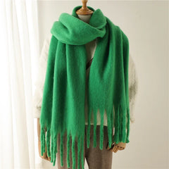 Women Warm Winter Cashmere Scarf | Thick Soft Tassel Shawl | Long Poncho | Echarpe | Pashmina
