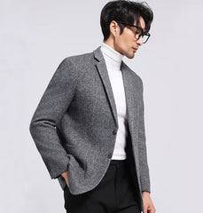 Men Classic Wool Slim Fit Blazer | Winter Smart Casual Business Jacket