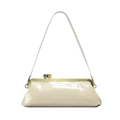 Women Leather Kiss Lock Bag | Long Clutch Bag | Luxury Shoulder Bag | Elegant Party Purse | Underarm Bag