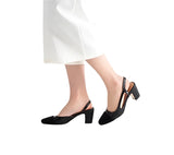 Women Two Toned Slingback Pumps | Slingback Pumps | Block Heel Pumps