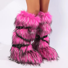 Women Winter Boots | Faux Fur Snow Boots | Warm Long Boots | Plush Over Knee | High Boots | Y2K | Furry Shoes