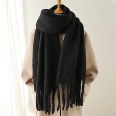 Women Warm Winter Cashmere Scarf | Thick Soft Tassel Shawl | Long Poncho | Echarpe | Pashmina