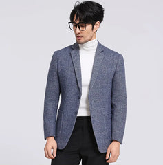 Men Classic Wool Slim Fit Blazer | Winter Smart Casual Business Jacket