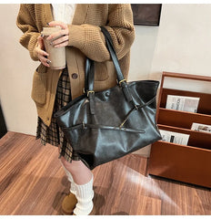 Women Tote Bag | Retro Leather Shoulder Handbag | Y2K Handbag