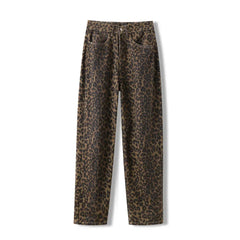 Women Leopard Jeans | Cheetah Jeans | Wide Leg Denim Pants | Cheetah Pants