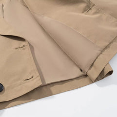 Women Cropped Trench Coat | Long Sleeve | Casual Classic