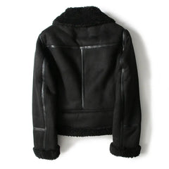 Women Brown Vintage Fur Jacket | Lapel Long Sleeves Winter Outwear