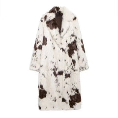 Women Winter Animal Print Fur Coat | Thick Warm Long Coat
