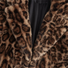 Women Leopard Print Coat | Long Sleeved Jacket | Animal Print Coat