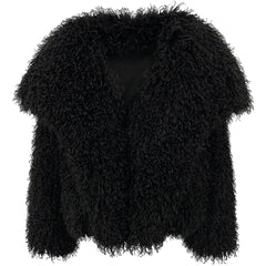 Short Mongolian Fur Coat | Women Luxury Cropped Fur Coat | Warm | Winter